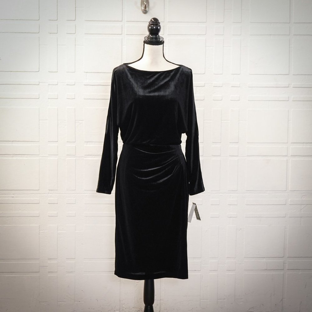 Lauren Ralph Lauren Velvet Slit Sleeve Dress, 8